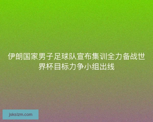 伊朗国家男子足球队宣布集训全力备战世界杯目标力争小组出线